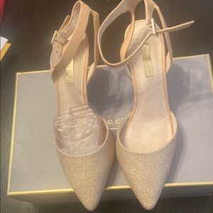 Louise et Cie Tan Stiletto Heels with Ankle Strap